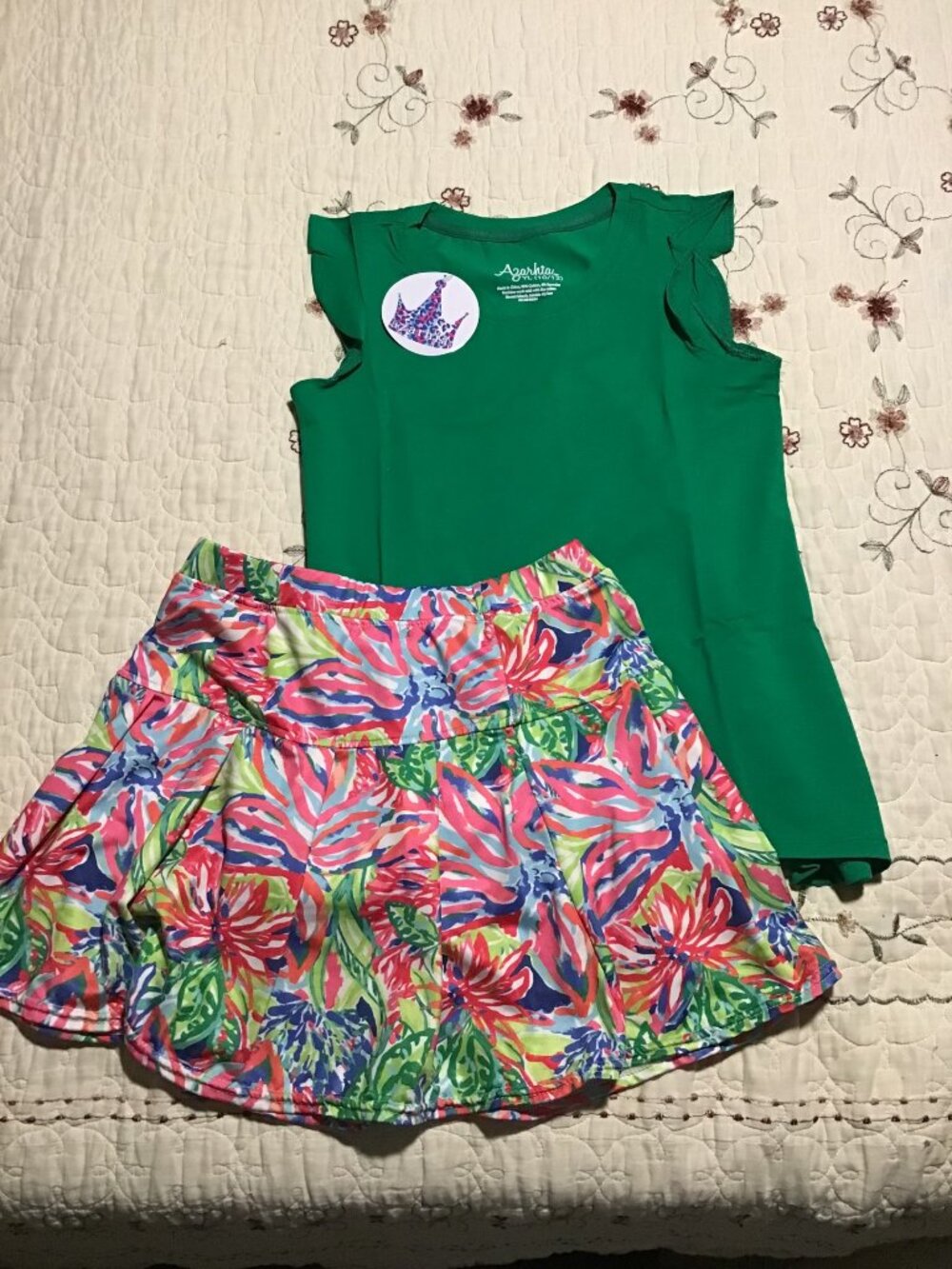Azarhia Girl's Skort/Tennis Skirt (12) and New Azarhia Top (10-12)